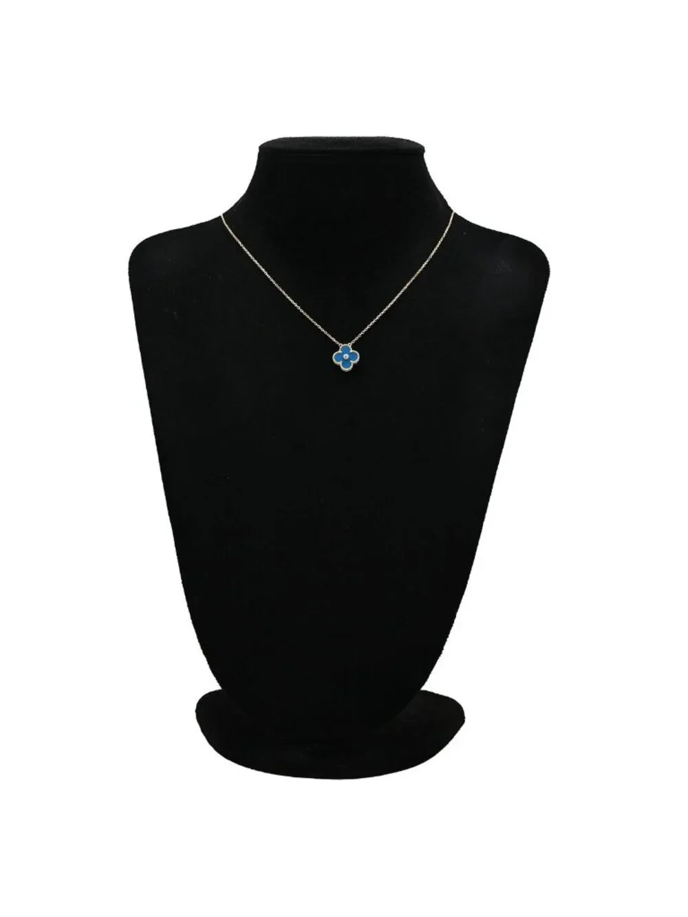 Van Cleef & Arpels Necklace Vintage Alhambra Blue Yellow Gold Limited Edition